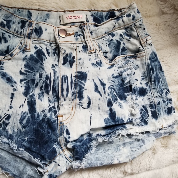 high waist cheeky shorts acid wash jeans denim - Picture 1 of 2